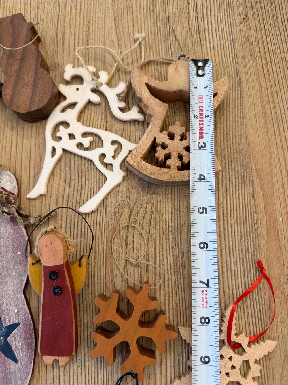 Vintage Wood Christmas Ornament Bundle Lot of 15